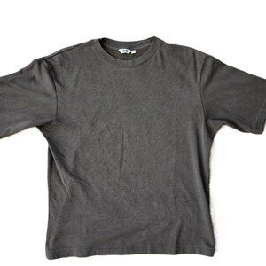 Uniqlo Herringbone Dark Brown Crew Neck T-Shirt